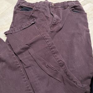 brown low rise jeans
